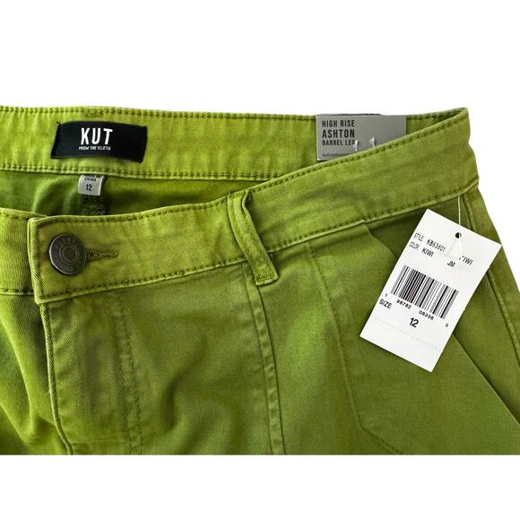 New KUT FROM THE KLOTH Women's Kiwi Ashton Cropped Barrel Jean Pants Size 12 - Picture 6 of 12